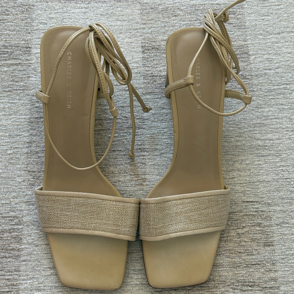 Charles & Keith Beige Strappy Sandals